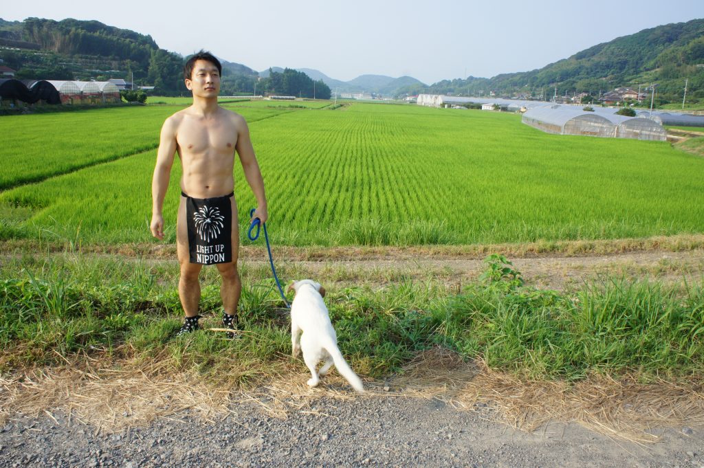 fundoshiman-taking-dog-for-a-walk